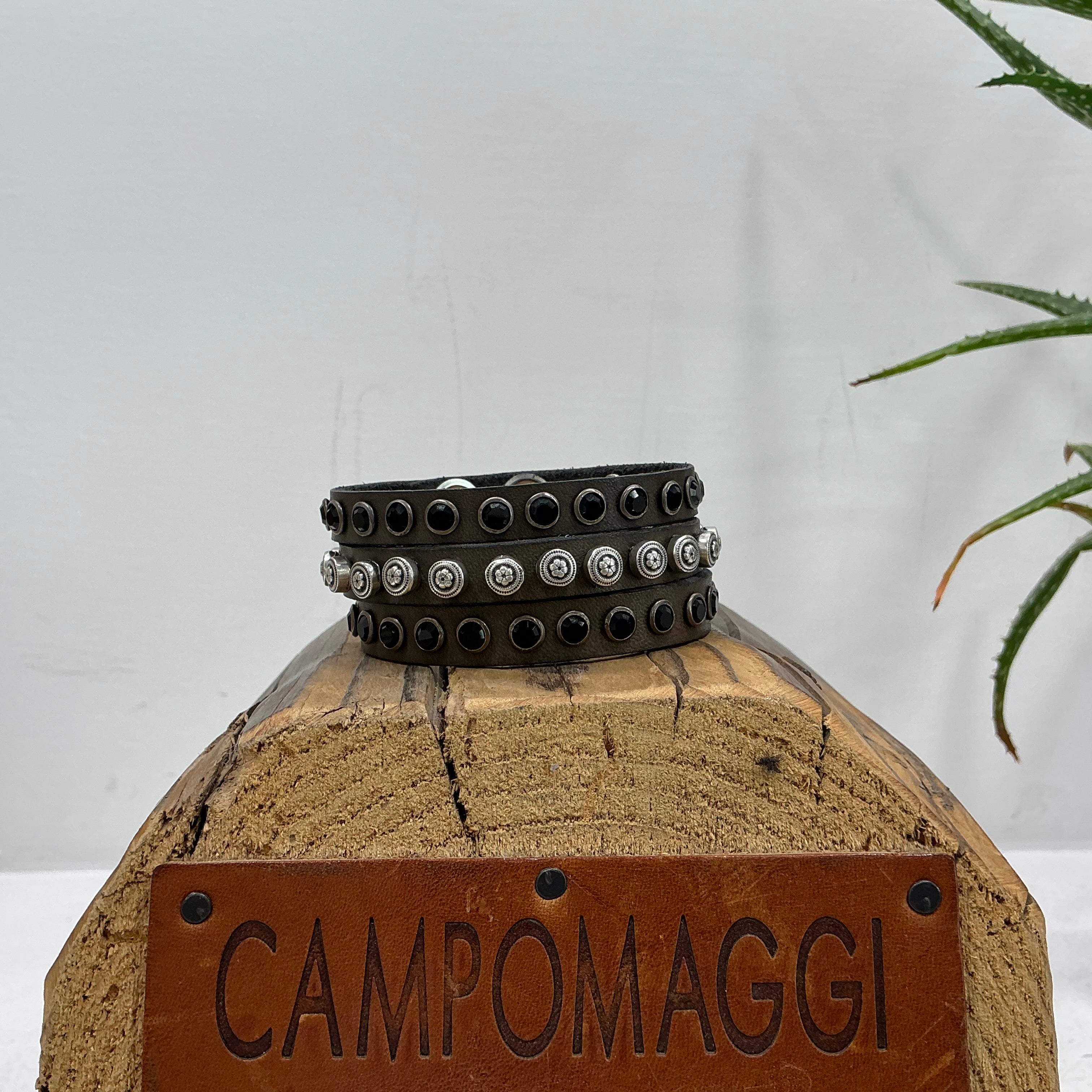 Campomaggi bracciale Cristalli neri