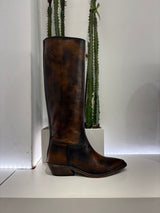 Stivale texano color cuoio invecchiato