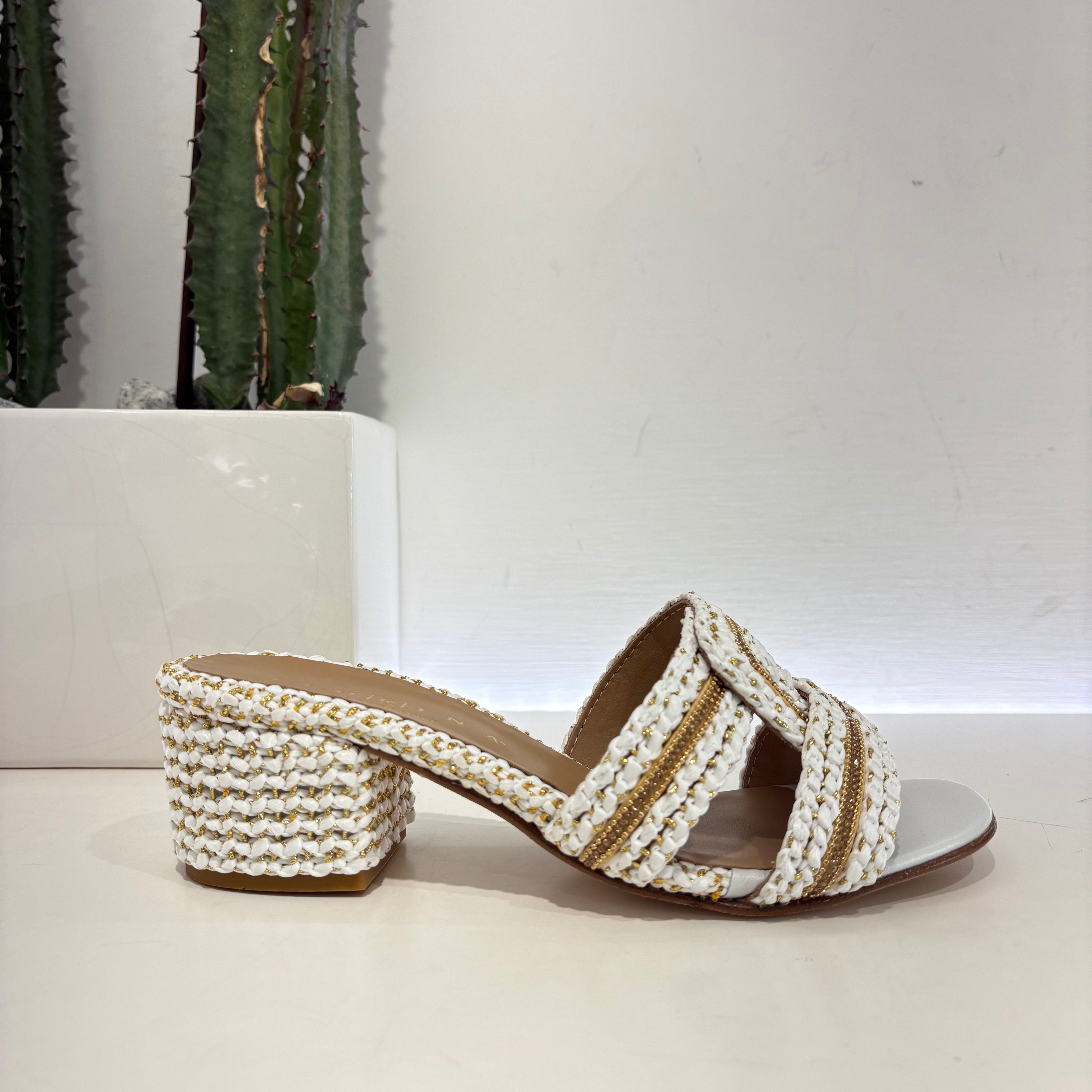 Fiorina ciabatta rafia bianca bianca t. 50