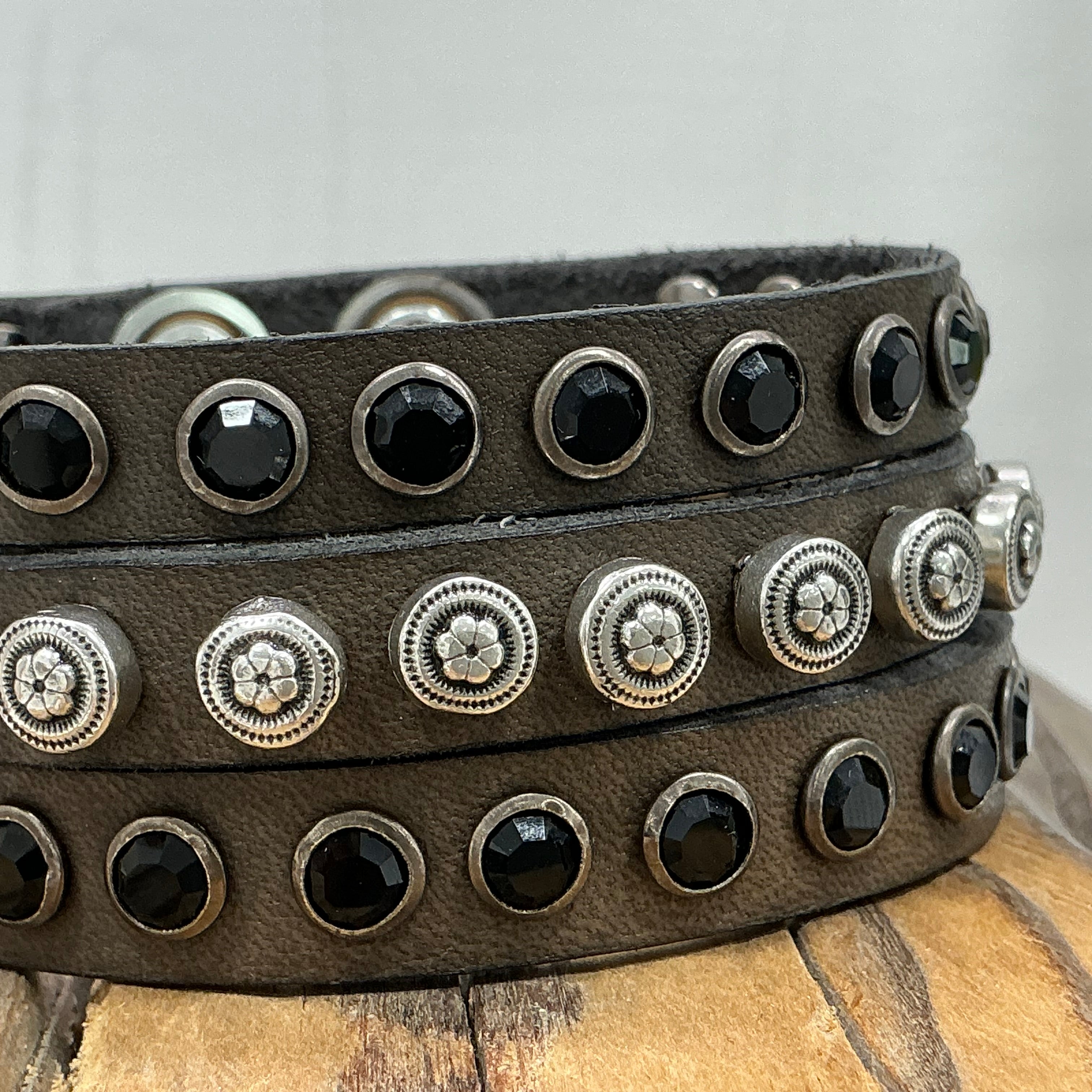 Campomaggi bracciale Cristalli neri