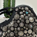 Campomaggi borsa VALENTINA cuore borchie argento e turchesi