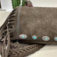 Alberto Luti borsa frange piccola moro