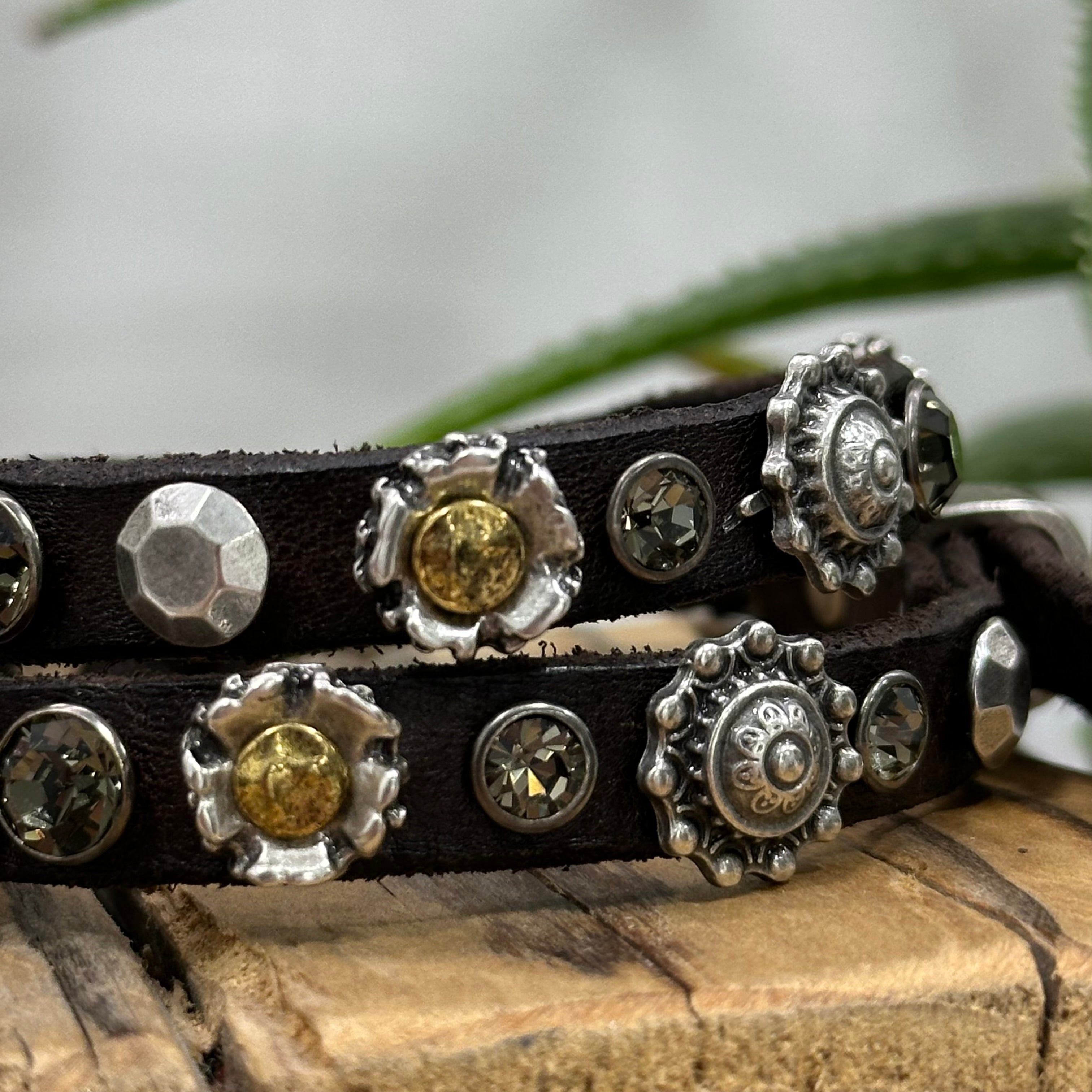 Campomaggi bracciale SOLE 2 GIRI moro