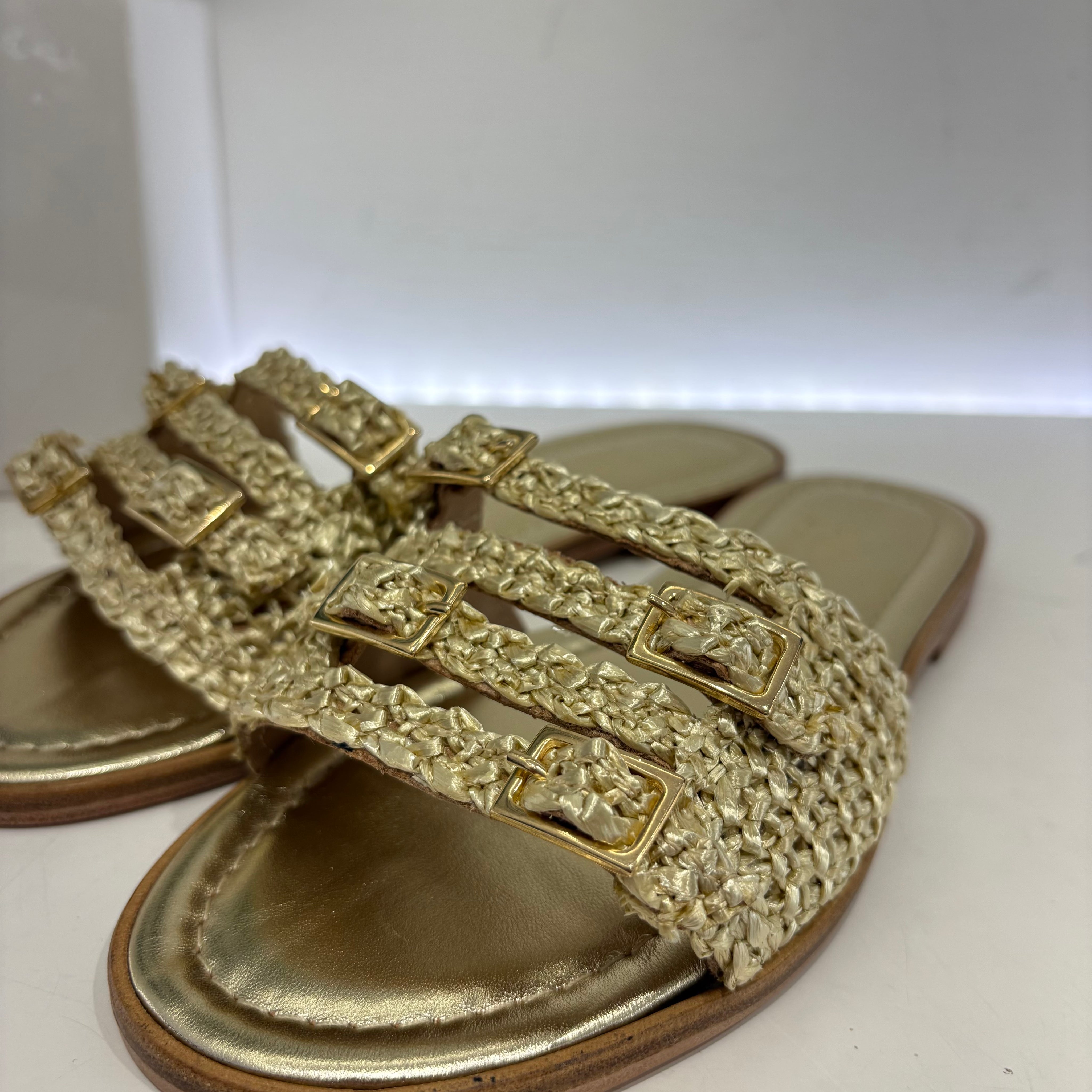 Fiorina ciabatta fibbie oro