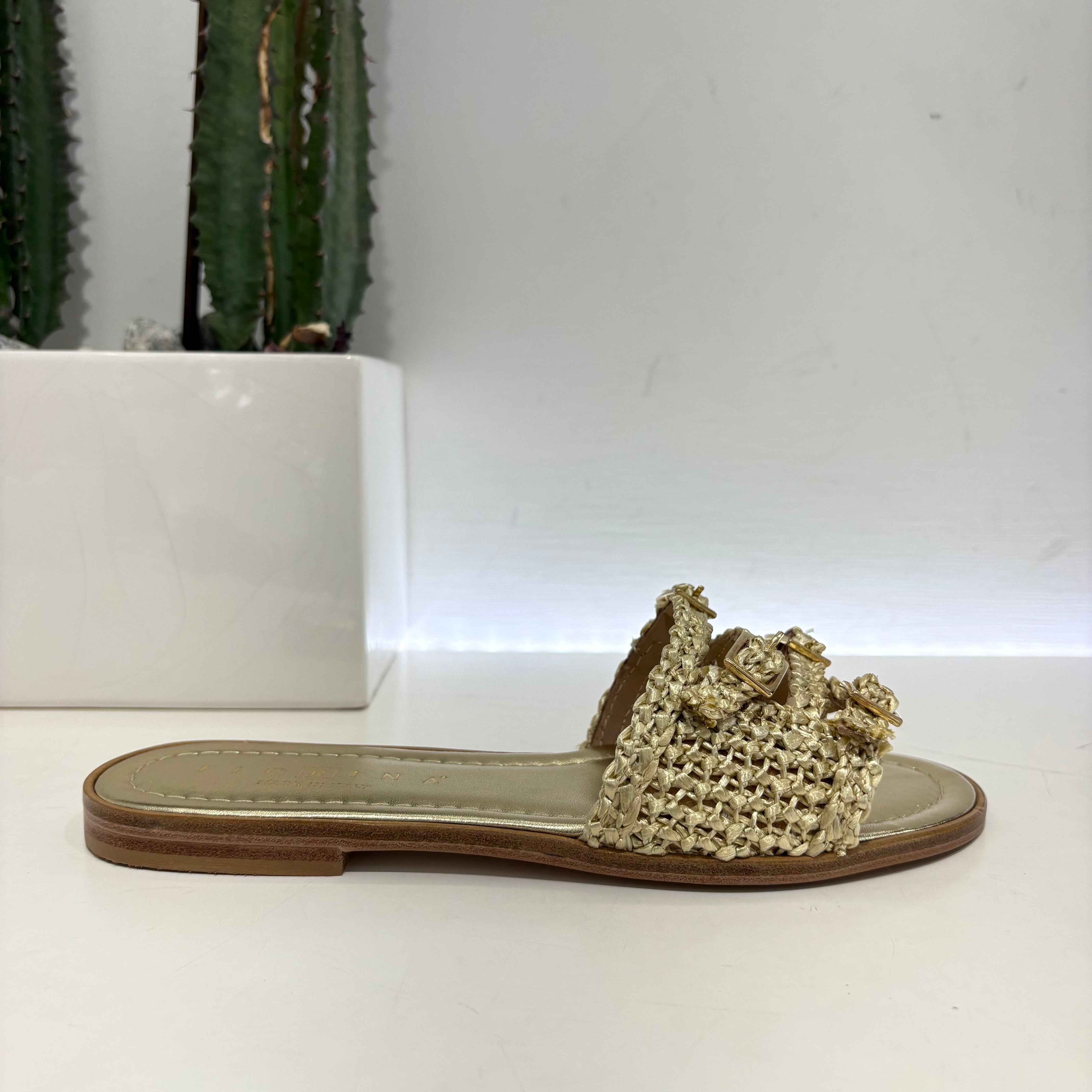 Fiorina ciabatta fibbie oro