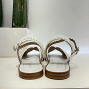 Fiorina sandalo in rafia bianco