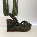 Fiorina sandalo JESS zeppa ORO NERO