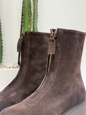 Anfibio suede moro zip davanti