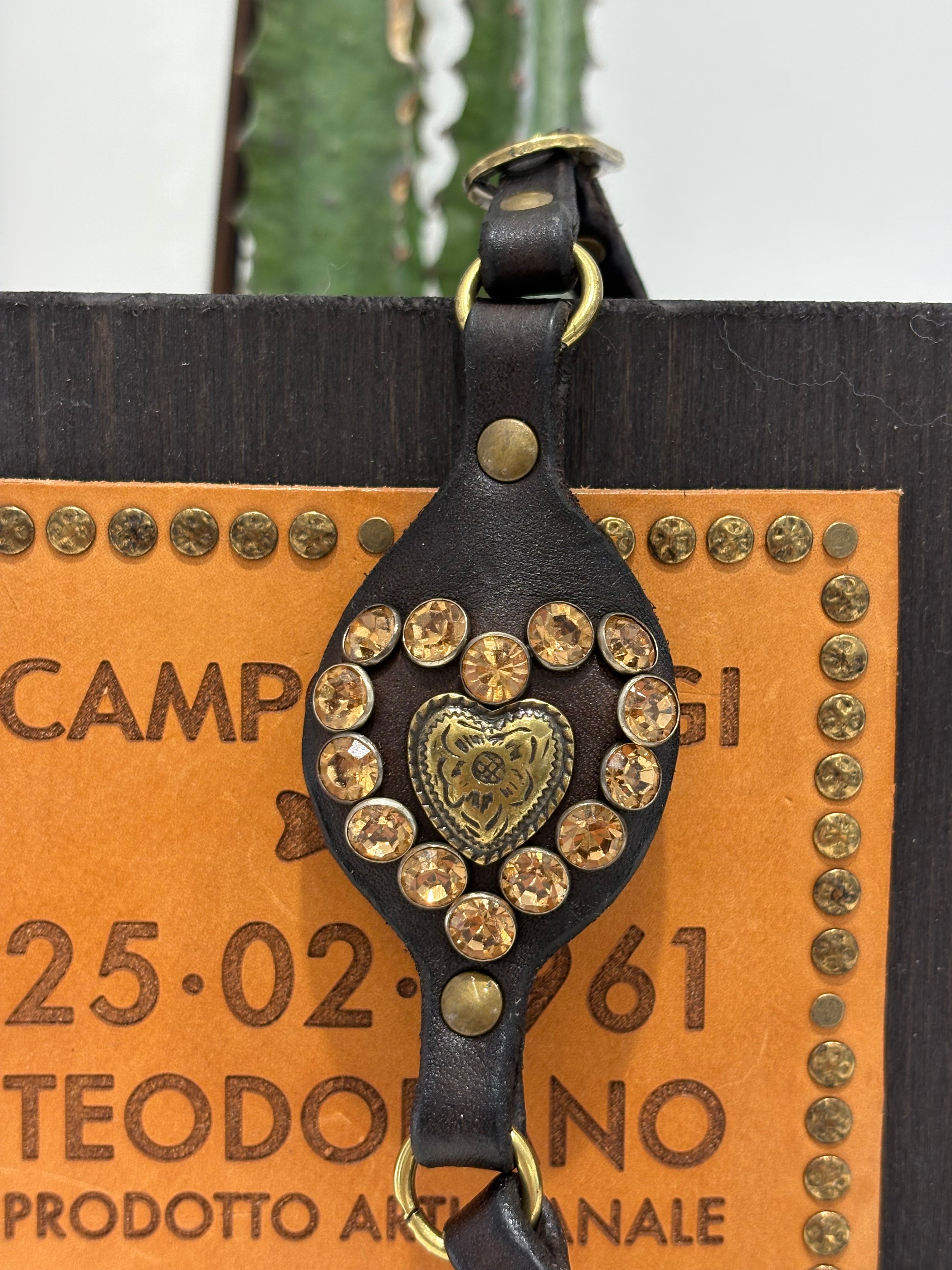 Campomaggi tracolla cellulare CUORE STRASS moro