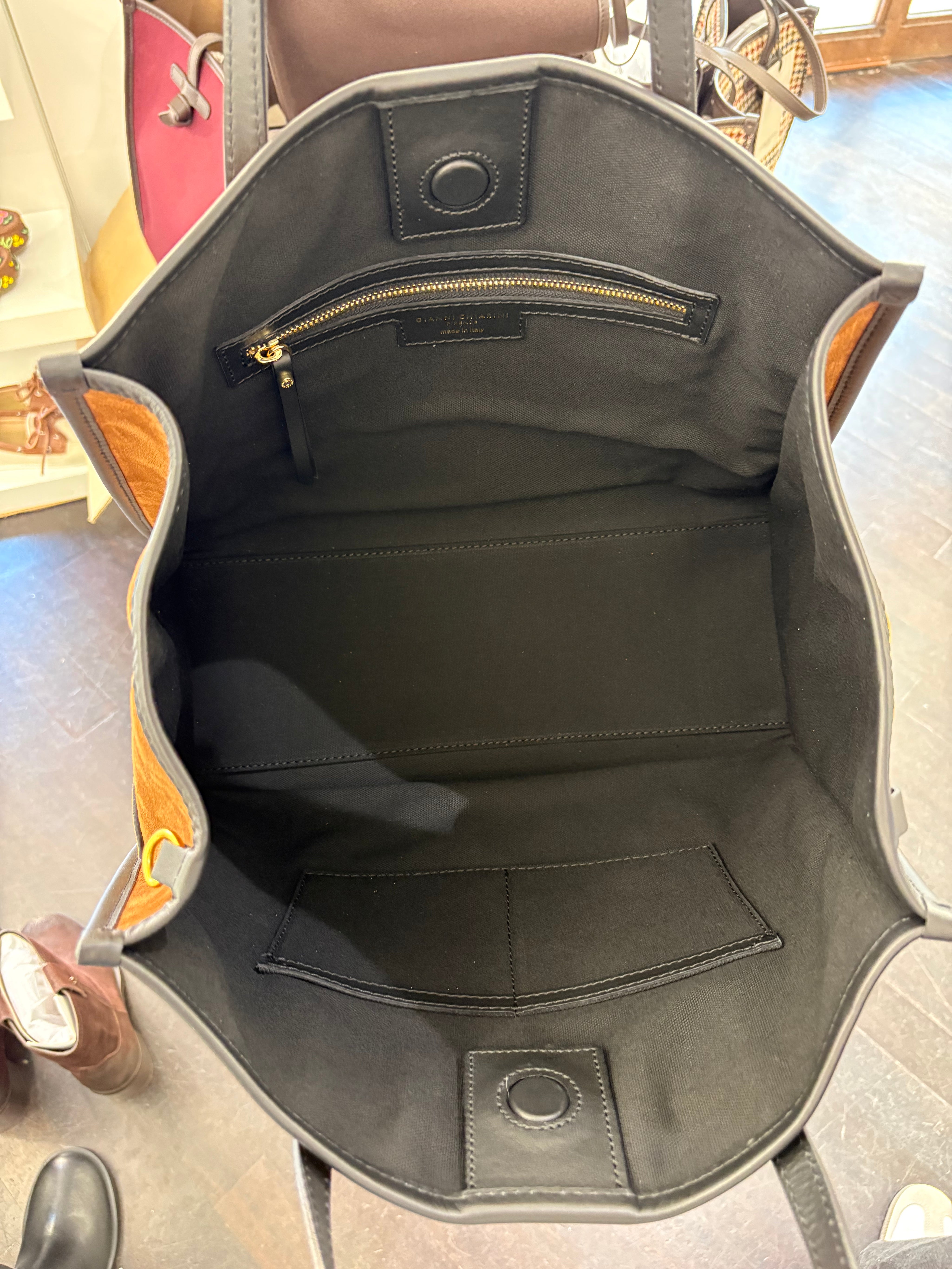 Gianni Chiarini borsa MARCELLA cognac sued (dimensione grande)
