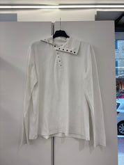 Maglia collo asimmetrico bottoncini