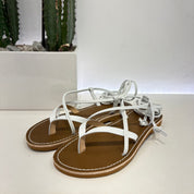 Le Salentine gold platinum flip flop sandal