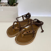 Le Salentine gold platinum flip flop sandal