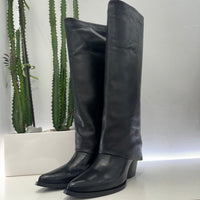 Stivale texano ASIA rovesciato pelle nera