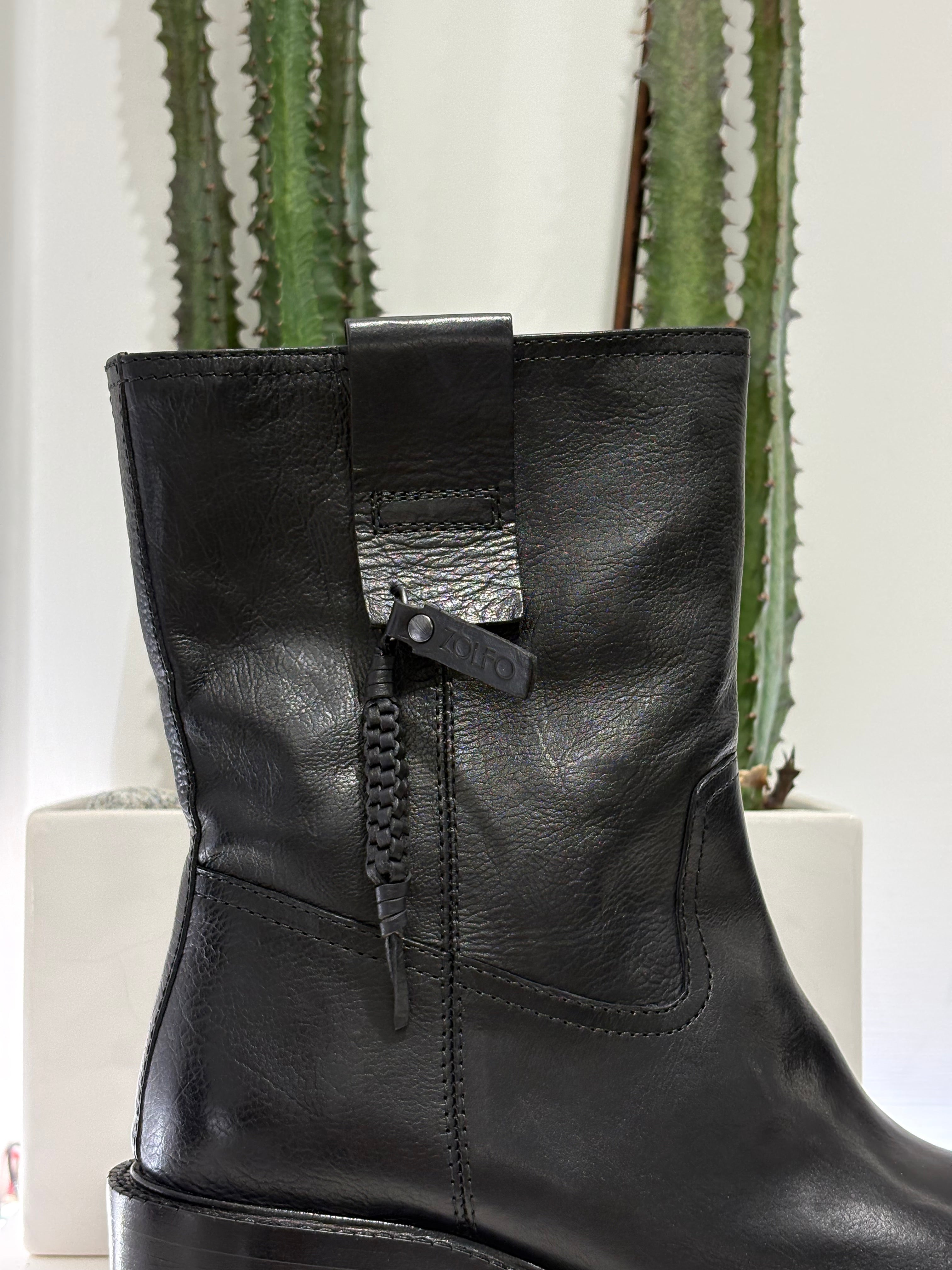 Zolfo biker nero zip tacco 50
