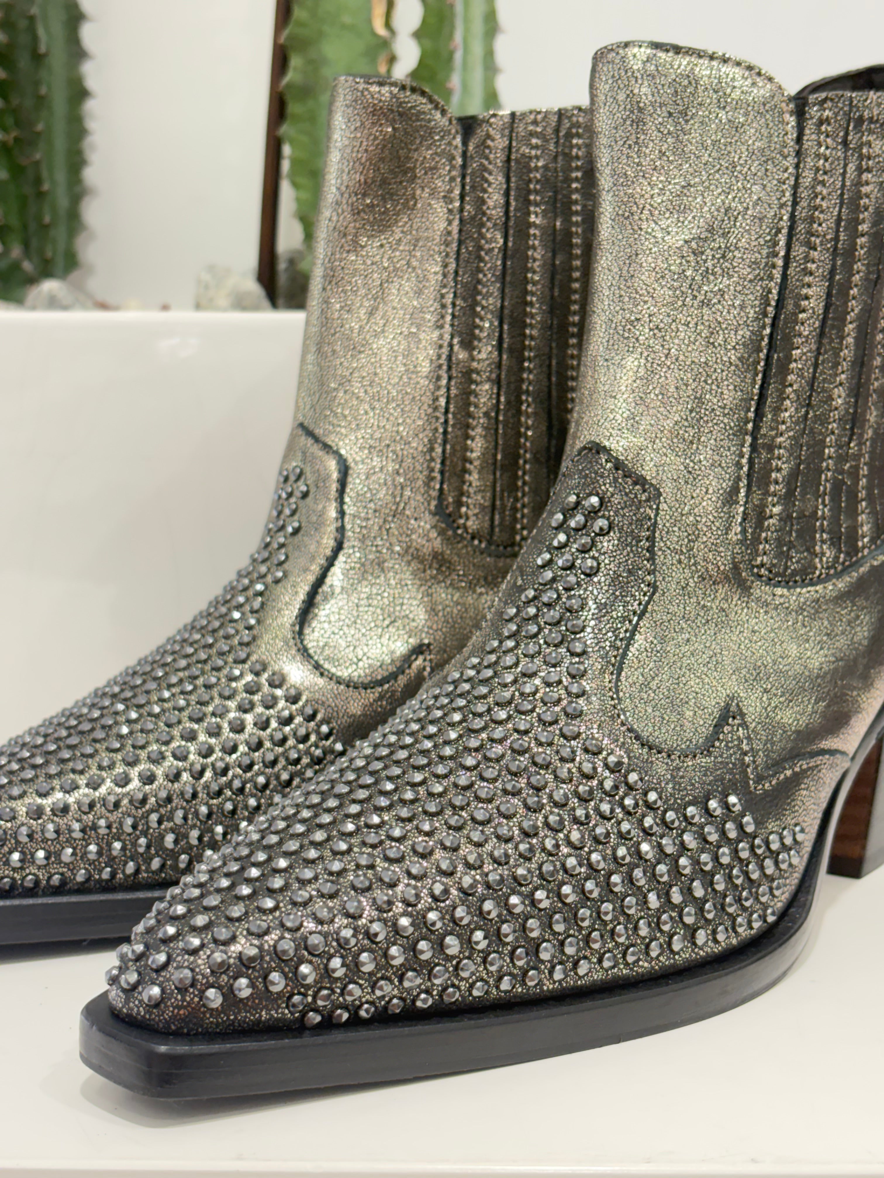 Texano metallo con borchie argento
