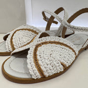 Fiorina sandalo in rafia bianco