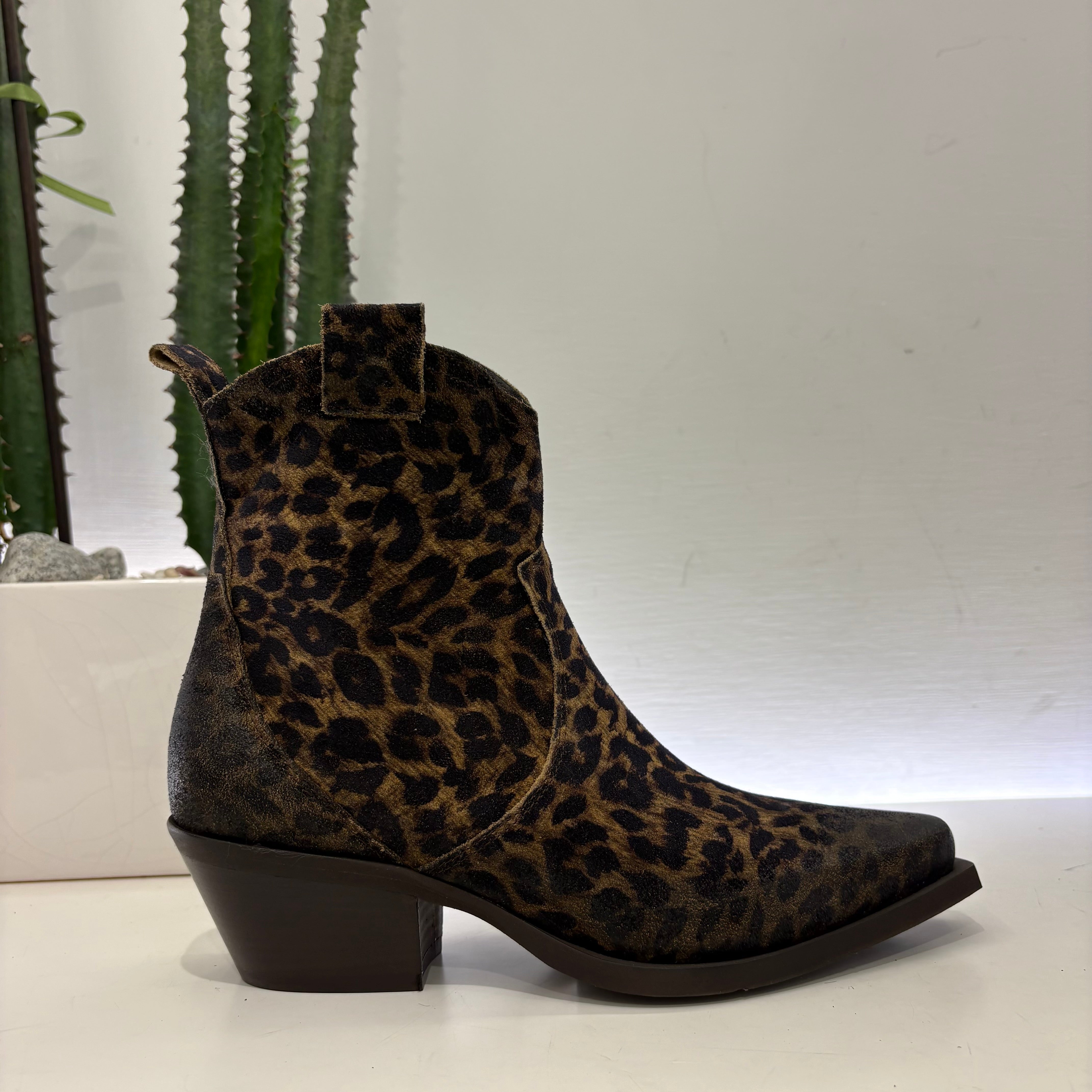 METISSE stivaletto texano ANIMALIER tacco 20