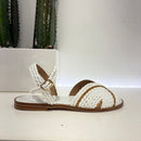 Fiorina sandalo in rafia bianco