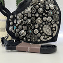 Campomaggi borsa VALENTINA cuore borchie argento e turchesi