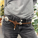 Alberto Luti cintura sottile suede con borchie color argento