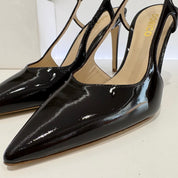 Scarpa aperta dietro vernice t. moro