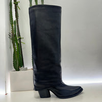 Stivale texano ASIA rovesciato pelle nera