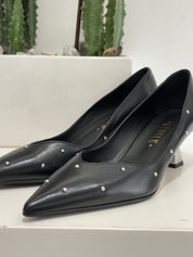 Decolletté nero t.40 borchie argento