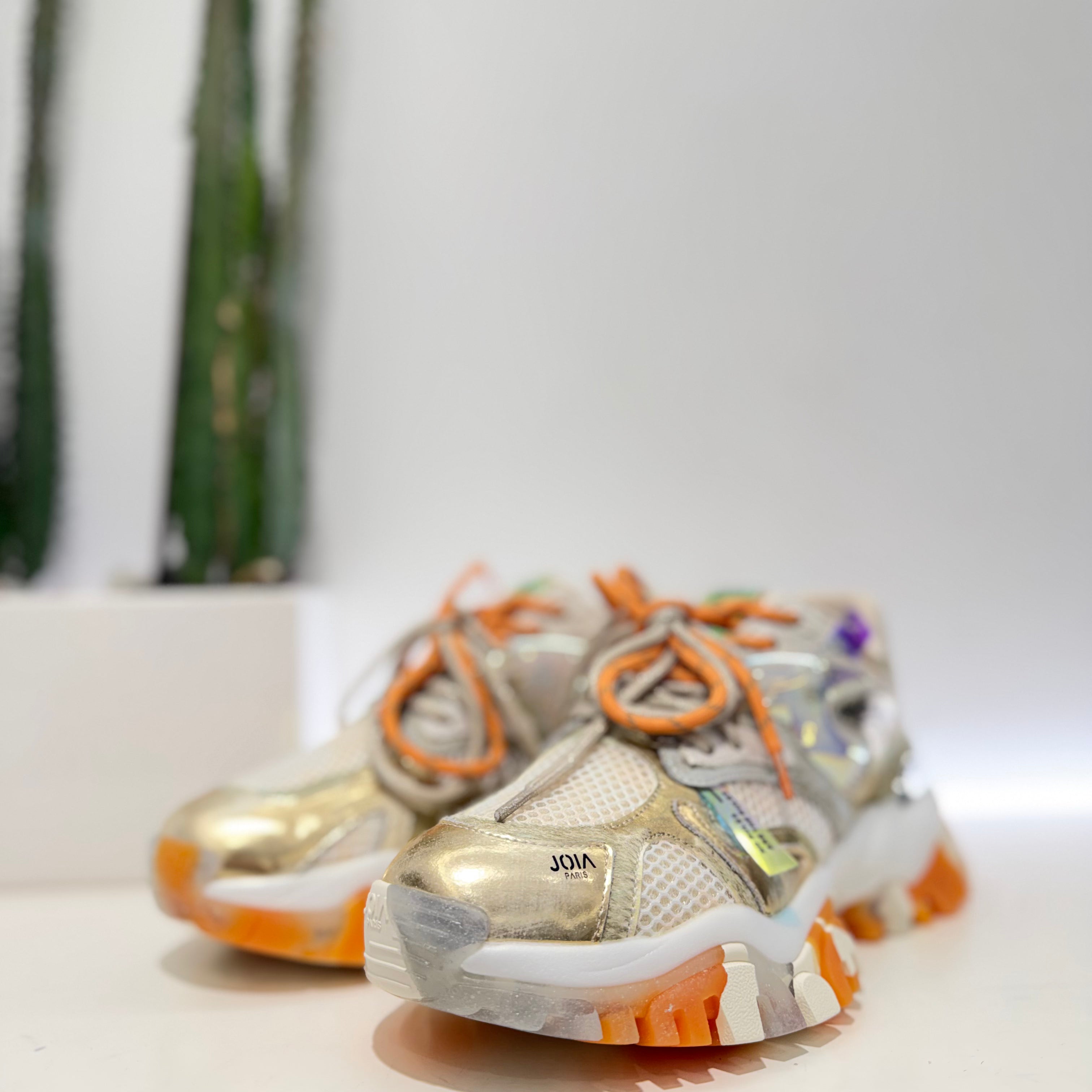 JOIAPARIS sneaker arancione doppio laccio