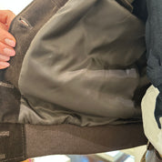 Giacca modello bomber vera pelle scamosciata color moro