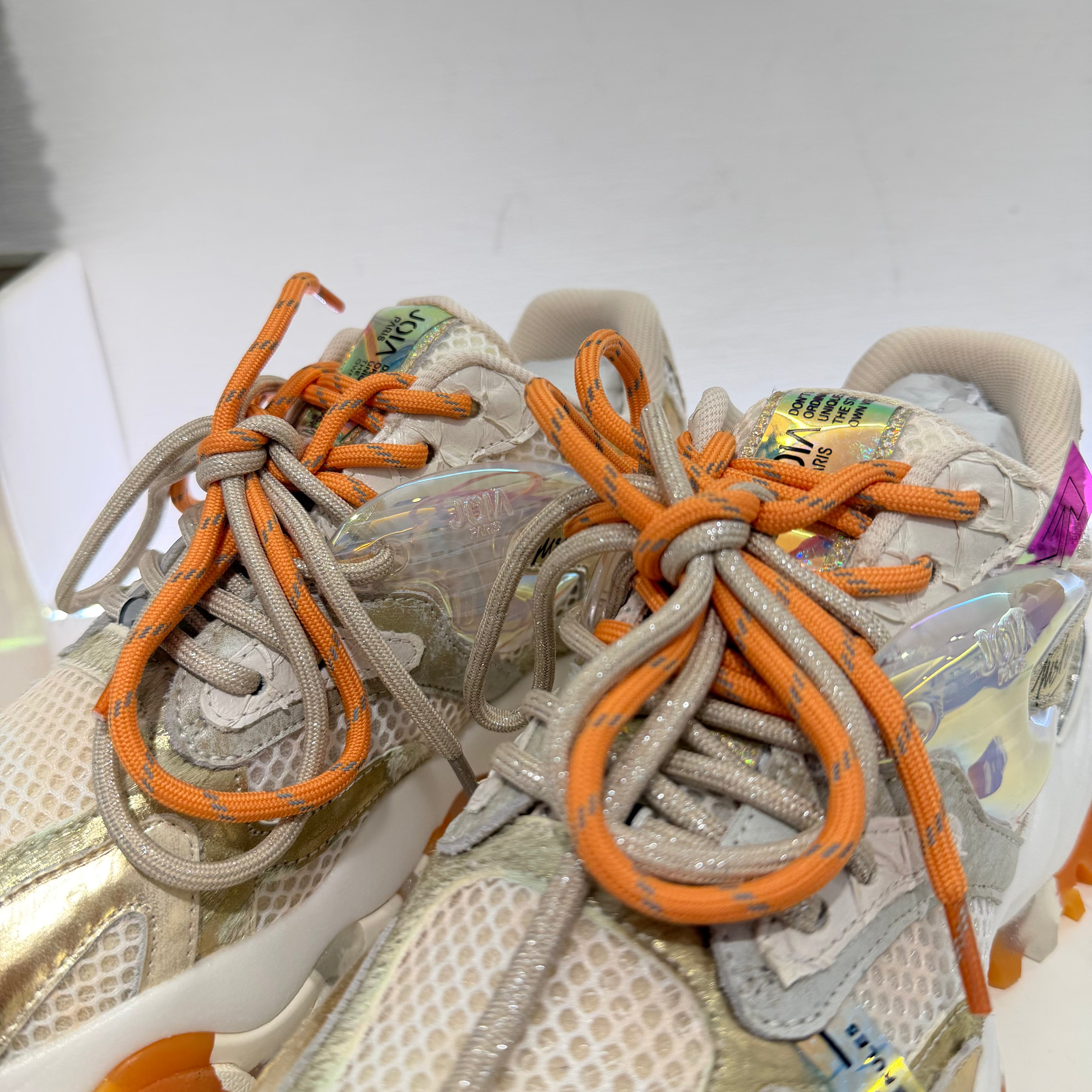 JOIAPARIS sneaker arancione doppio laccio