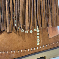 Stivale Indianino suede cuoio borchie e frange