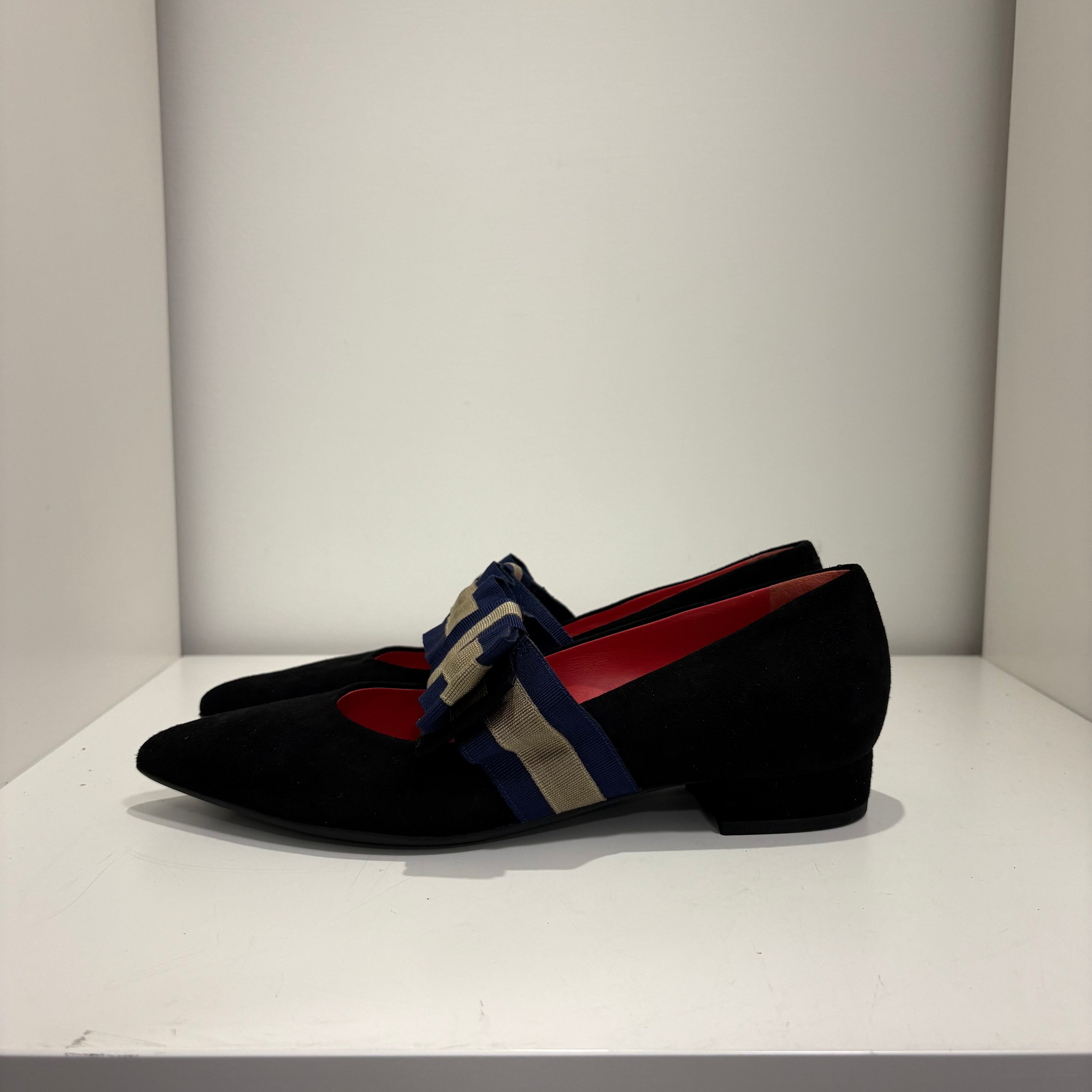 Pas de rouge ballerina fiocco blu e beige