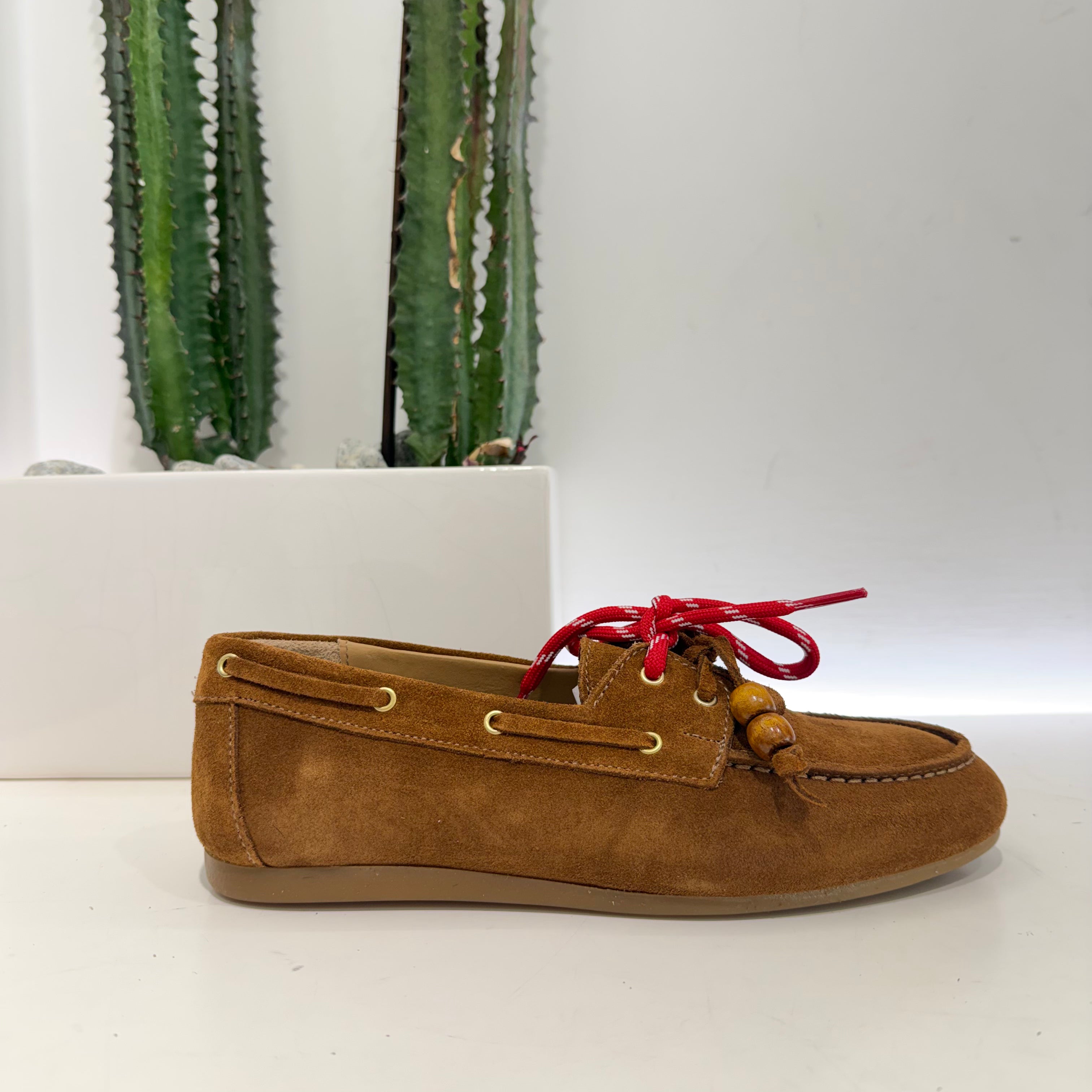 ANTICA BOTTEGA mocassino PERLINE suede cuoio