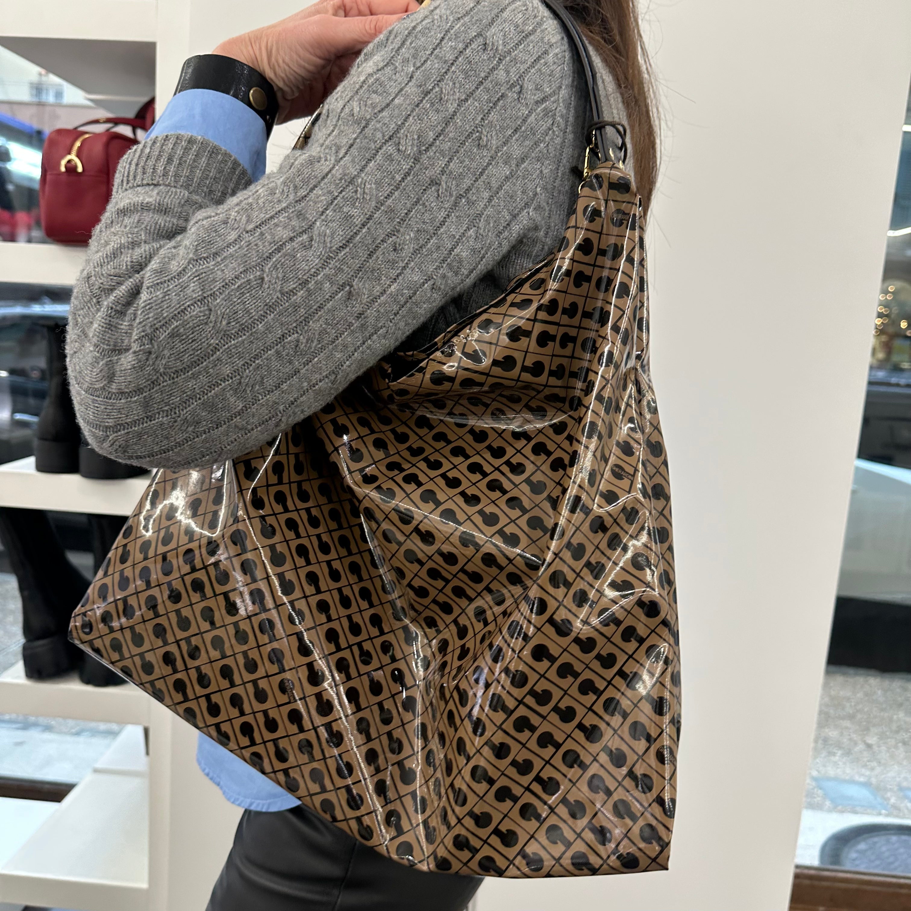 Gherardini borsa CLASSIC HOBO GLOSSY TOFEE