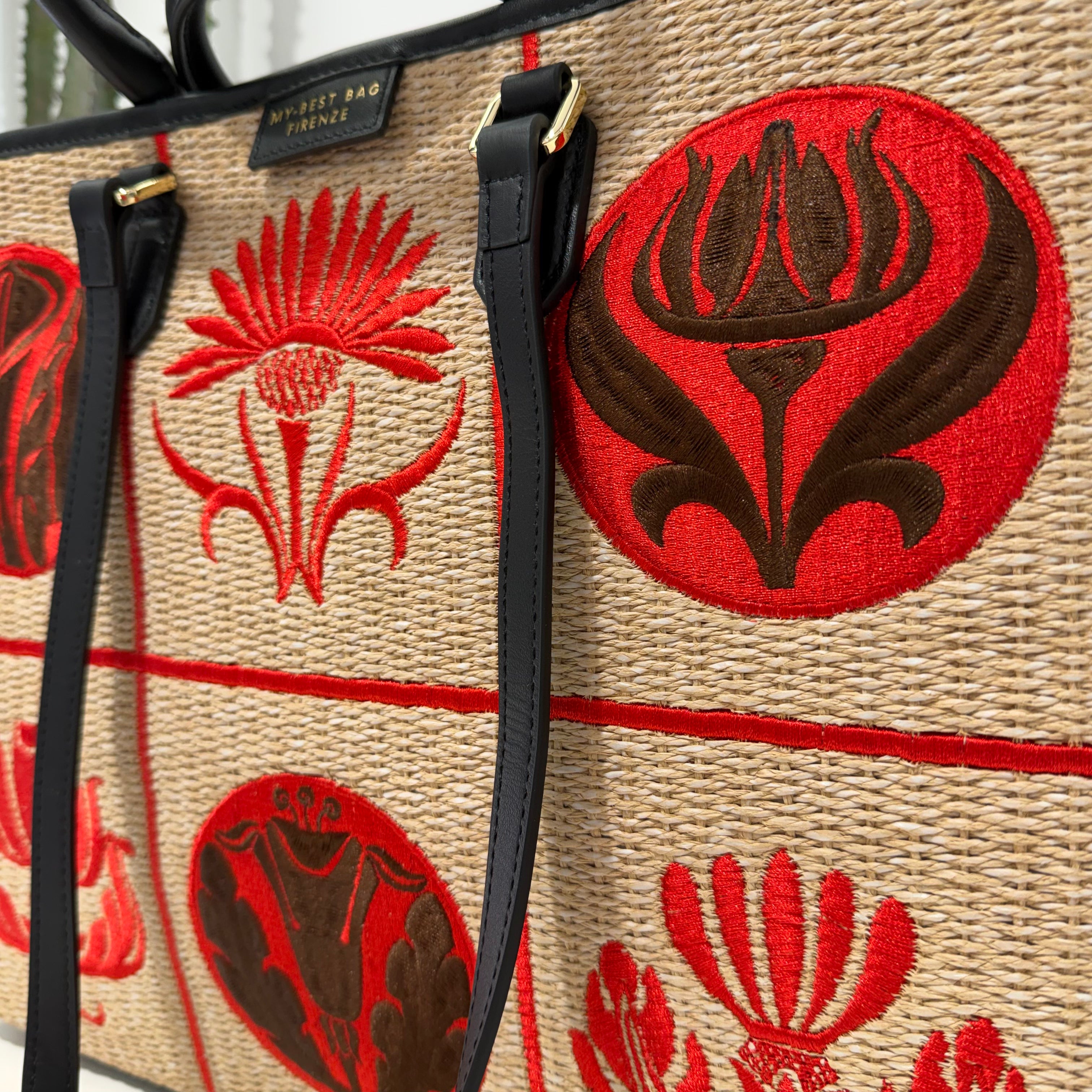 Borsa ATENA NATURAL RAFIA grande