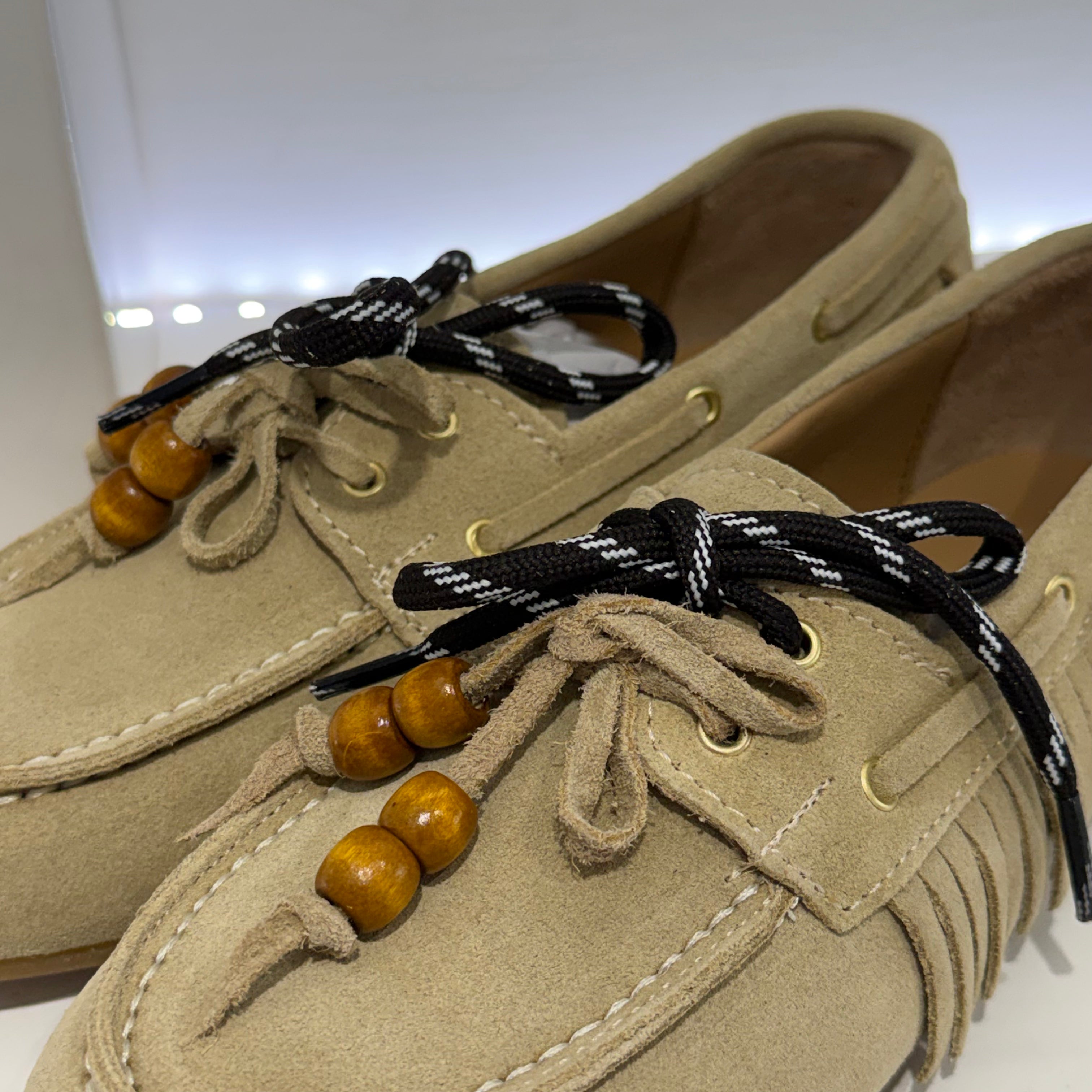 ANTICA BOTTEGA mocassino FRANGE suede corda
