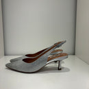 Bibilou argento con strass tacco 5 cm