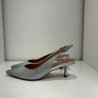 Bibilou argento con strass tacco 5 cm