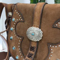 Alberto Luti borsa TEX fibbia turchese