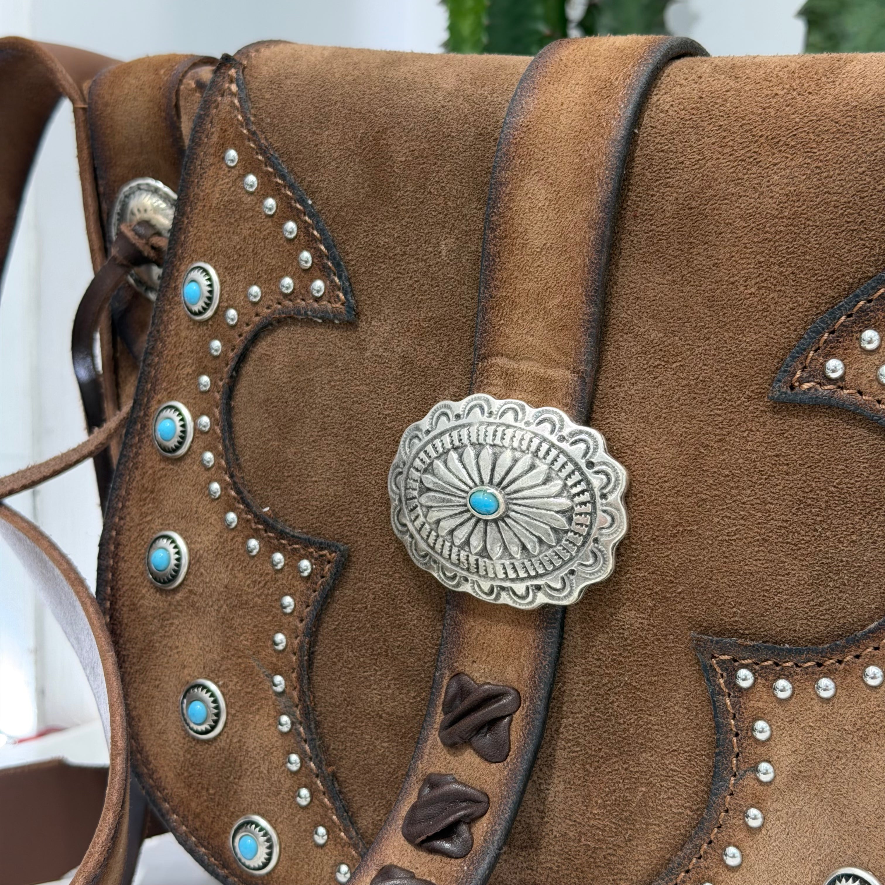 Alberto Luti borsa TEX fibbia turchese