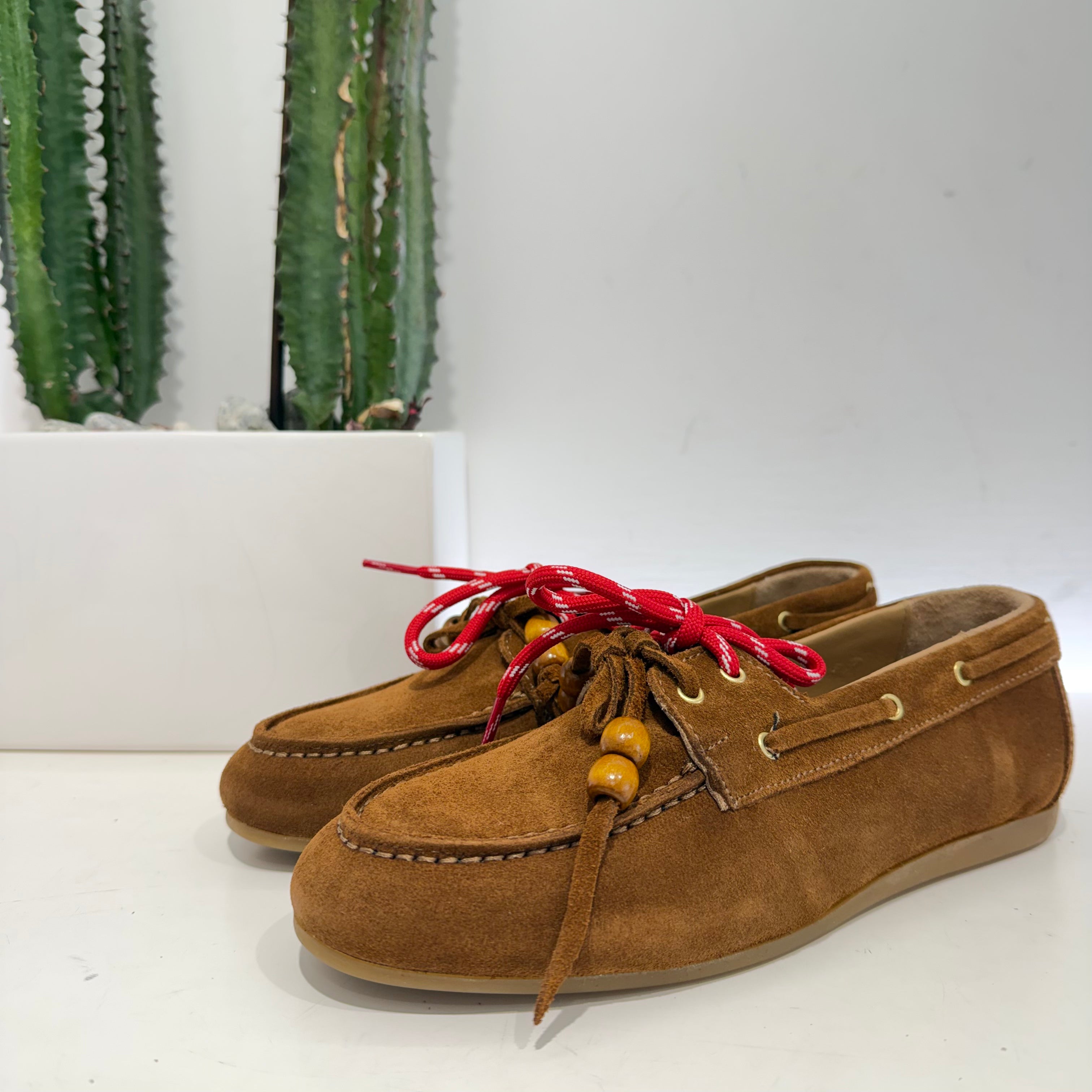 ANTICA BOTTEGA mocassino PERLINE suede cuoio