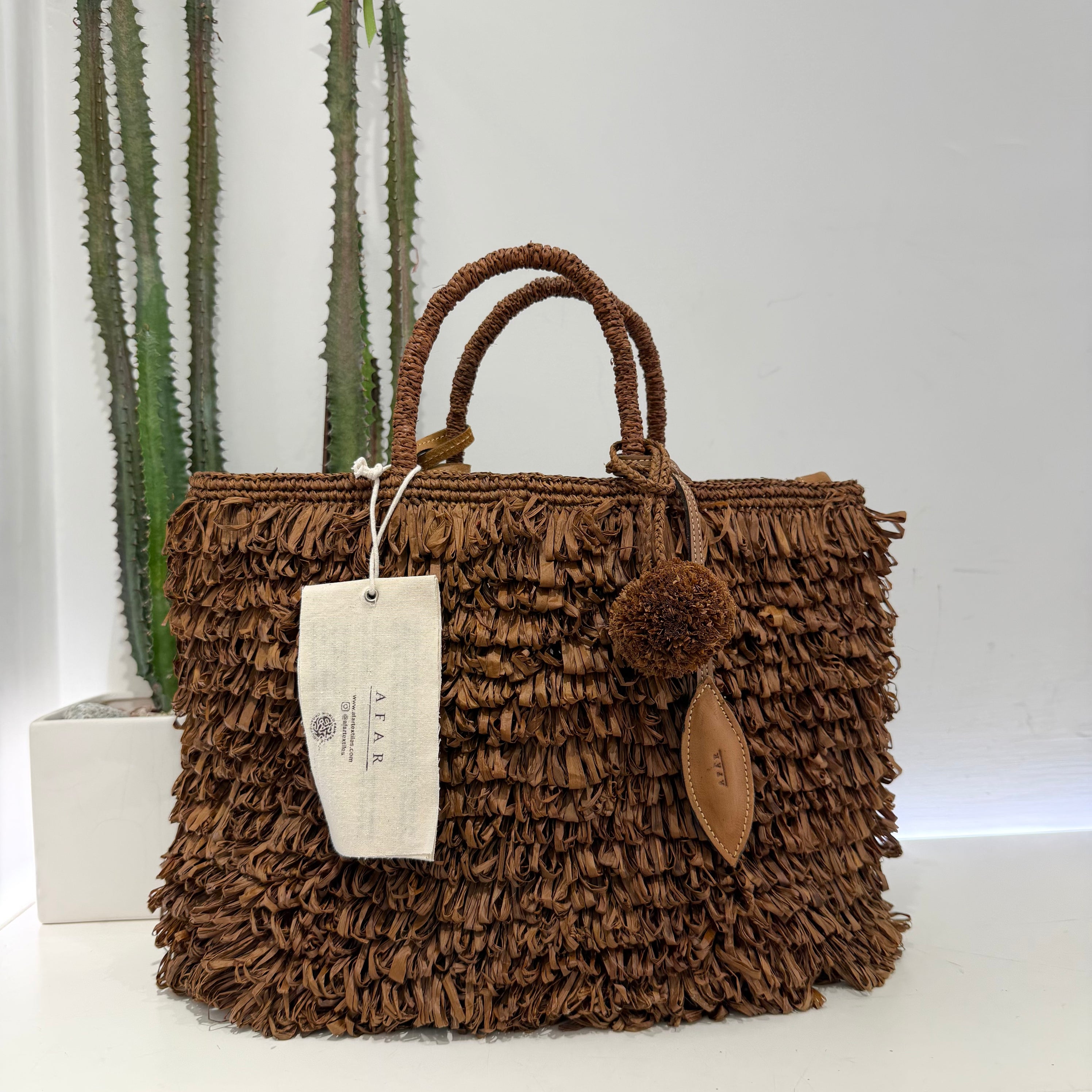 Afar borsa intrecciata a mano KEISHA grande