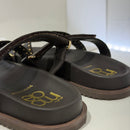 Ciabatta EMMA moro borchie oro strap