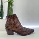 Zolfo stivaletto intrecciato cuoio