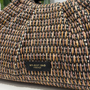 Borsa POUCH NERO RAFIA