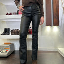 Pantalone TESSUTO SPALMATO effetto ecopelle nero