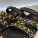 Ciabatta EMMA moro borchie oro strap