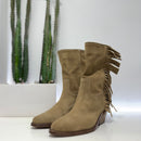 ENJOY stivaletto texano FRANGE scamosciato color sand