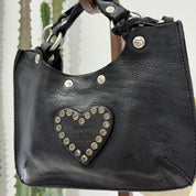Campomaggi borsa LUIGIA CUORE nero strass fumè